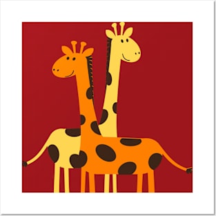 Cute Giraffes Posters and Art